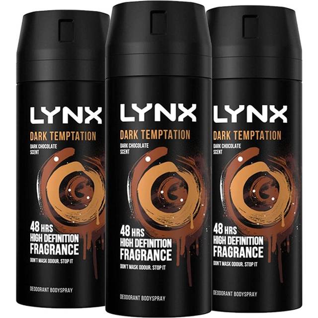 3 x Lynx 48 hrs Deodorant Body Spray150ml - Dark Temptation