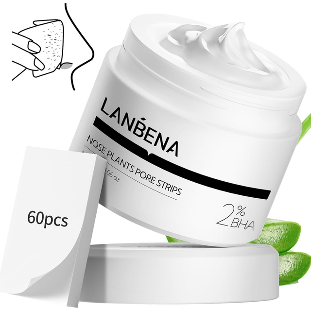 Lanbena blackhead mask (30g), 60 pieces nose pore strips, note: cream goes dry o