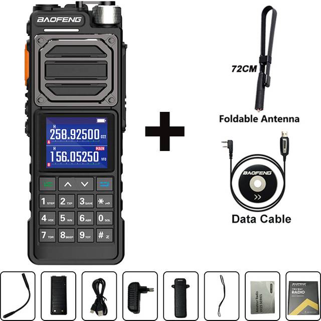 (Antenna) NEW Update UV-25M High Powerful Tactical Walkie Talkie 50KM Full Band 999CH Frequency Copy Type-C Two