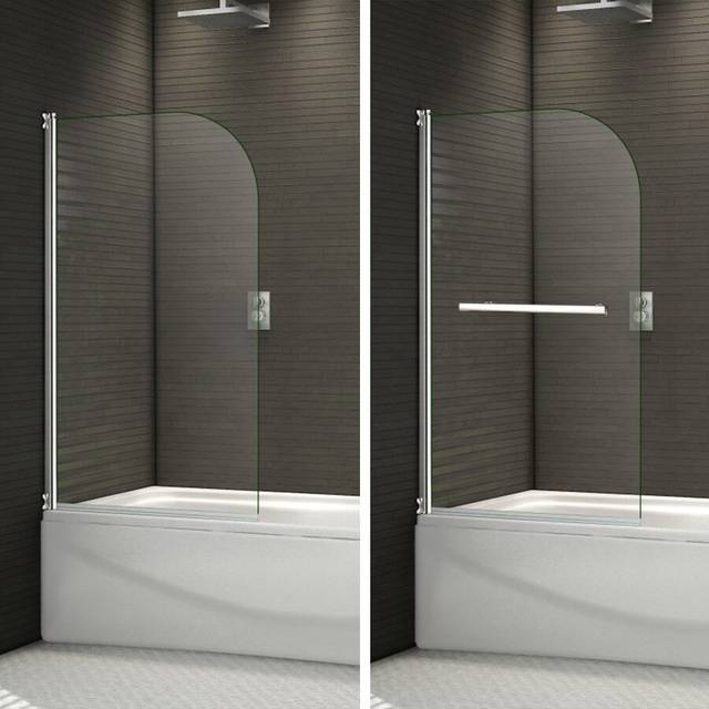 800x1400mm 180° pivot chrome bath shower safety glass screen door panel &handle