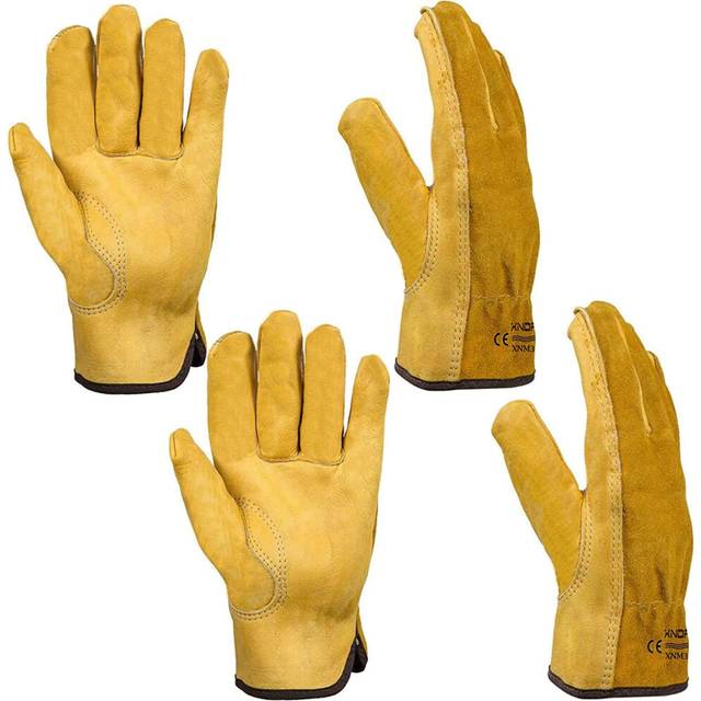 Xndryan Gardening Gloves Thorn Proof, 2 Pairs Heavy Duty Garden Gloves for Men Women, Breathable and Comfortable, Durable Leather Safety Working