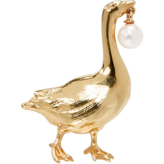 Moschino Gold Archive Goose Brooch - 1607 Multi Old looki - UNI