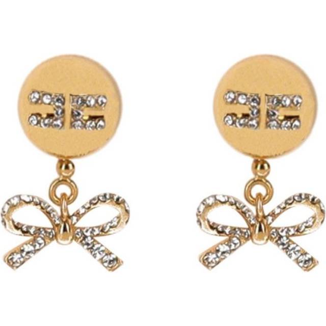 ELISABETTA FRANCHI GOLD PENDANT EARRINGS WITH BOWS