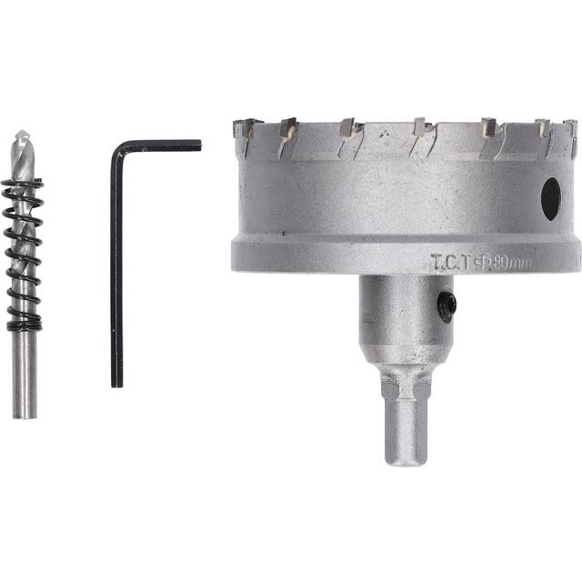 Carbide Hole Saw Set Steel Teeth Hole Cutter Kit with Coring Drill for Metal Wood Cutting80mm 80mm / 3.1in