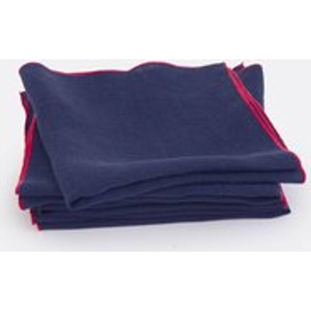 Set of 4 Napkins in Washed Linen, Suzy - Cobalt Blue - PACK OF 4