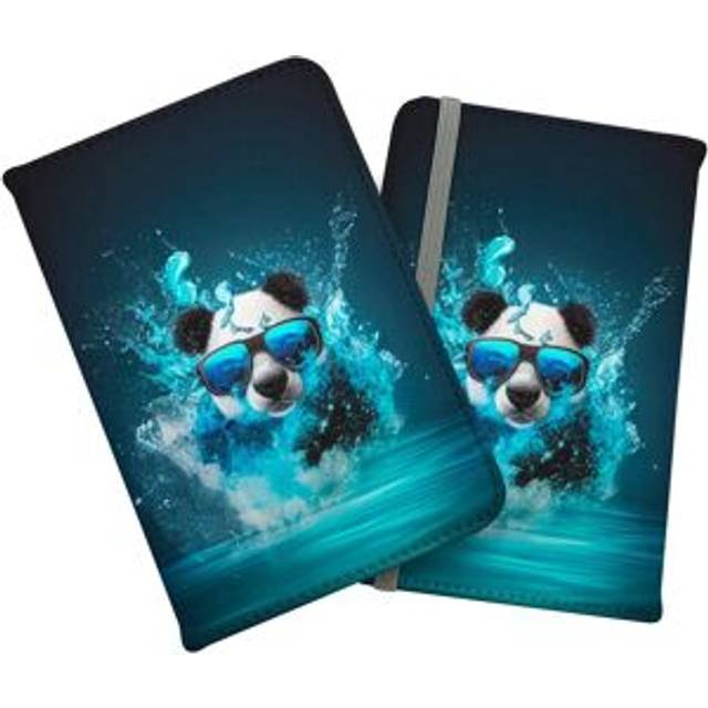 Panda With Glasses Splashart Water Passport Cover - Blue - One Size