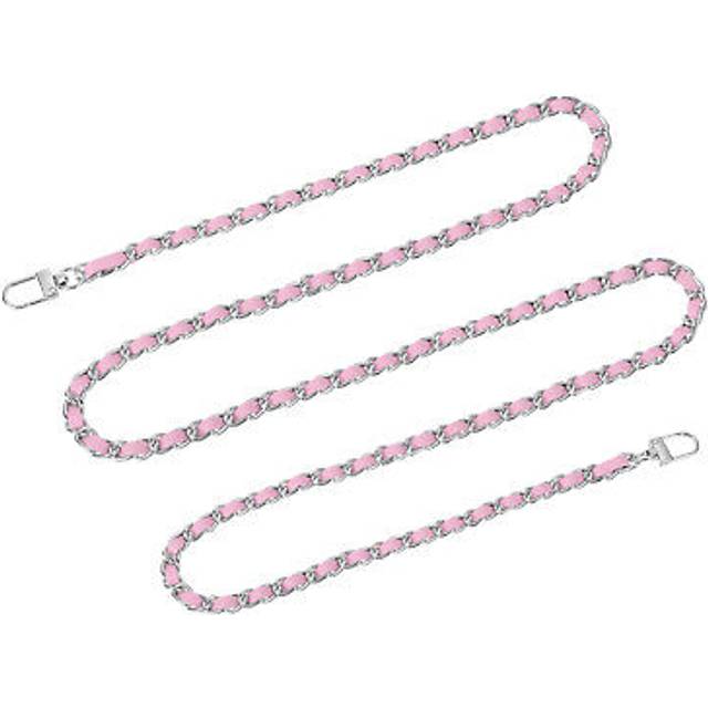55 Purse Chain Strap With Buckles For Shoulder And Cross Body (pink + Silver)