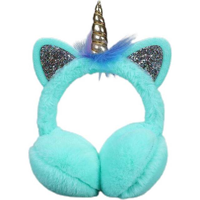 (Green) Cute Animal Earmuffs Winter Warm Outdoor Ear Covers Headband Fur Ear