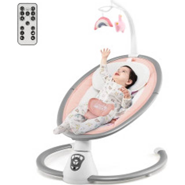 Elektrisk babygunga babyrocker med 5 gungnivåer 65,5 x 71,5 x 76 cm rosa
