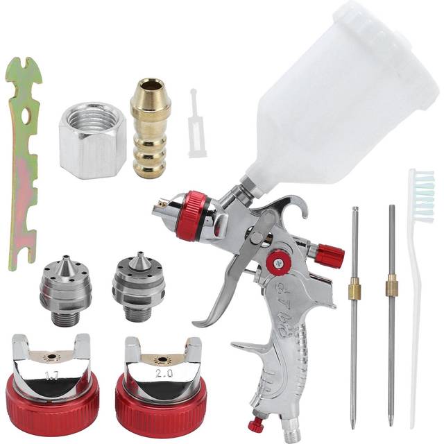 HVLP Spray Gun Manual Gravity Feed Spray Gun with 1.4/1.7/2.0mm Nozzles Paint Sprayer Kits