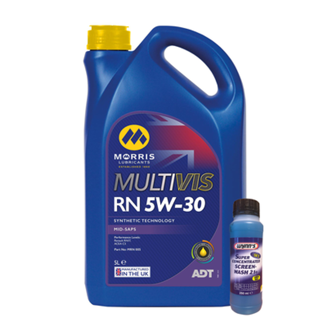 5w30 Fully Synthetic Engine Oil Morris Multivis Mid Saps C3 5L + Screen Wash