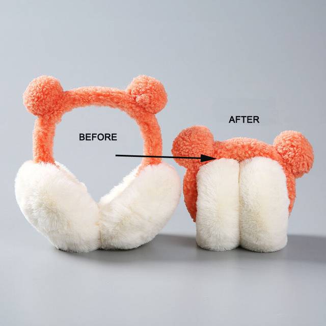 (pompom 2) New Winter Earmuffs Cute Frog Earmuffs for Women Warm Ear Muffs Ski Outdoor