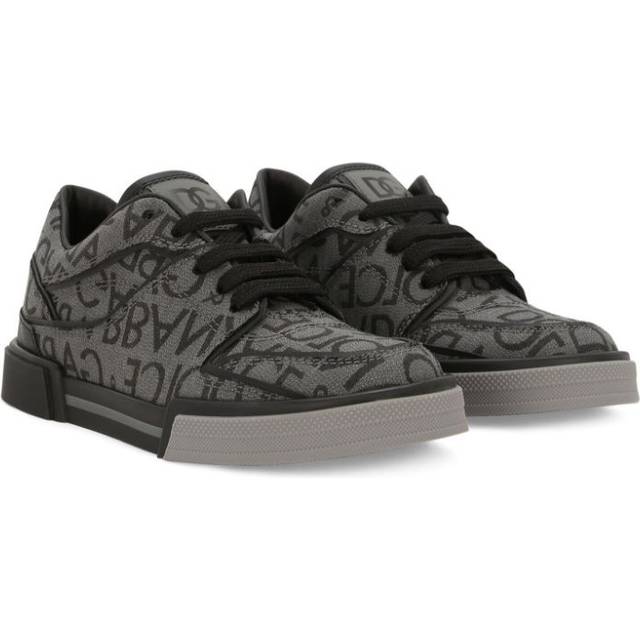 Dolce & Gabbana Kids - New Roma low-top sneakers - kids - Cotton/Calf Leather/Polyester/Polyurethane/Rubber - 32 - Black