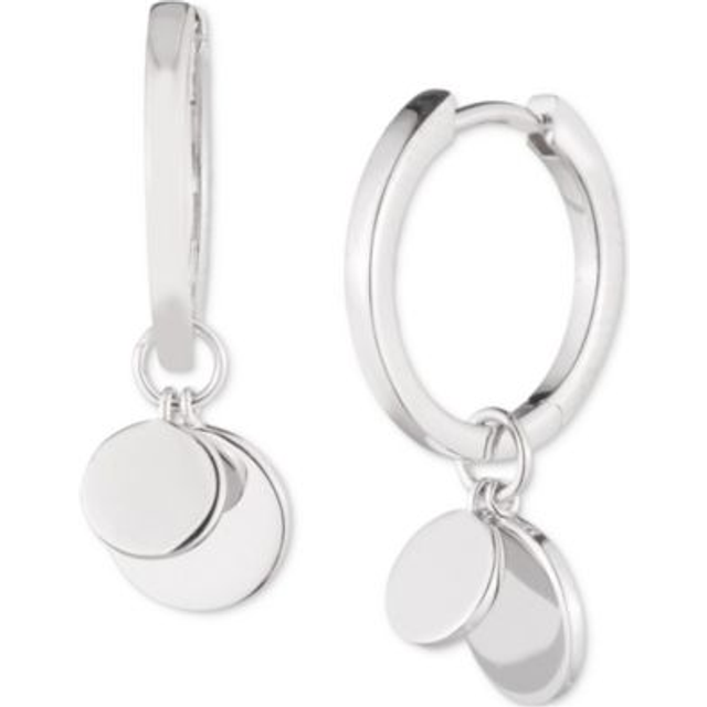 Lauren Ralph Lauren Sterling Silver Disc Hoop Drop Earrings