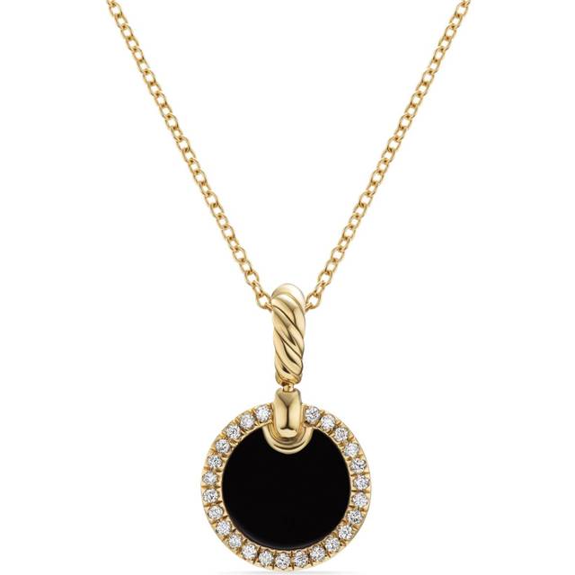 David Yurman - 18kt yellow gold Petite DY Elements diamond necklace (17.8mm) - women - Diamond - One Size