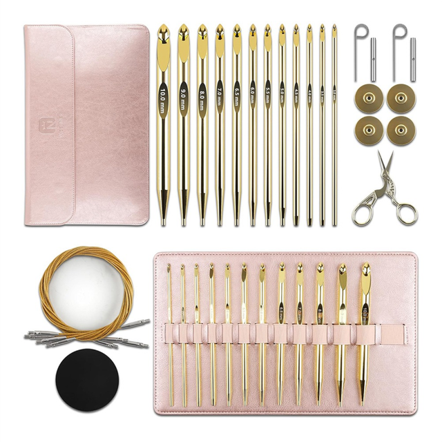 27Pcs Tunisian Crochet Hooks Set , Interchangeable Hook