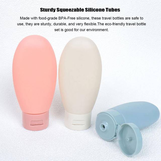 60mL Nordic Style Travel Squeeze Bottles Leak-Proof PE Portable Dispensing Bottle for Shampoo, Body