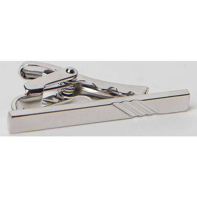 Mens Tie Bar With Detail - Silver - One Size
