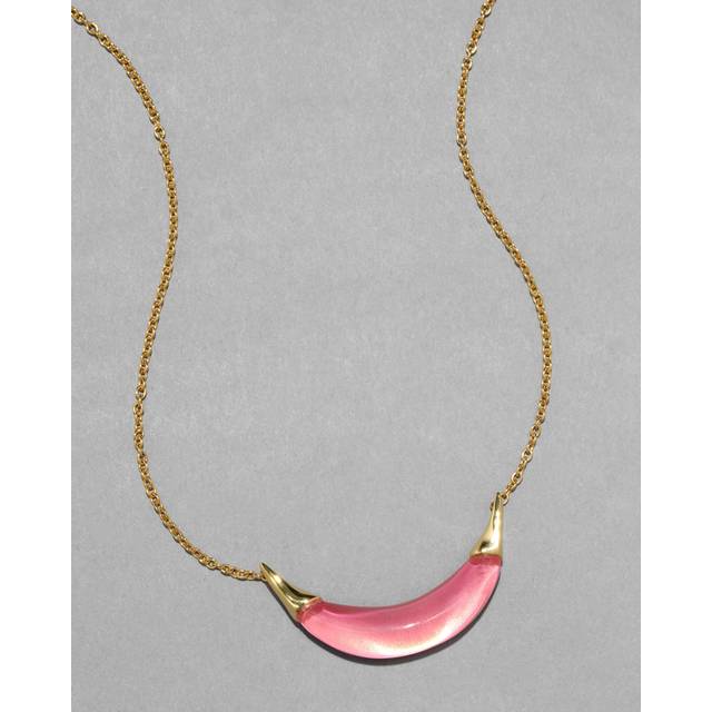Alexis Bittar Gold Capped Crescent Lucite Necklace- in Sweet Melon | Statement Jewelry from Alexis Bittar (One Size)