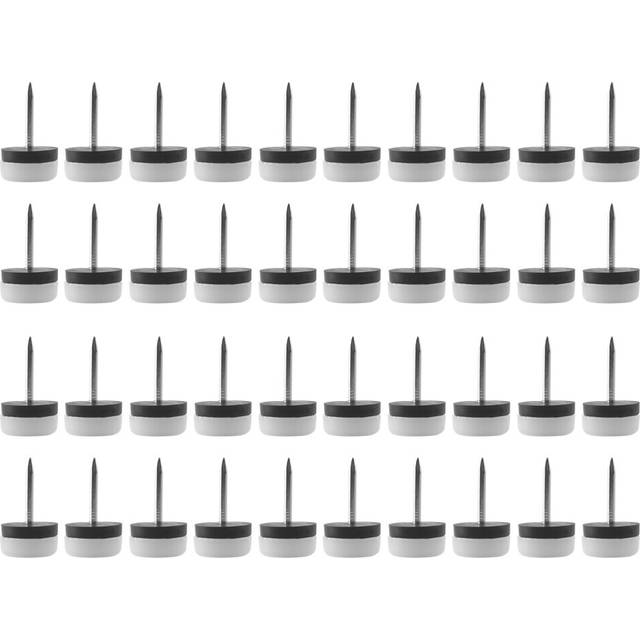 40Pcs Thickened Furniture Glide,Nail-On Nylon Slider Pad Floor Protector for Wooden Leg Feet Of Chair Table Sofa(18Mm or 0.7Inch,White)