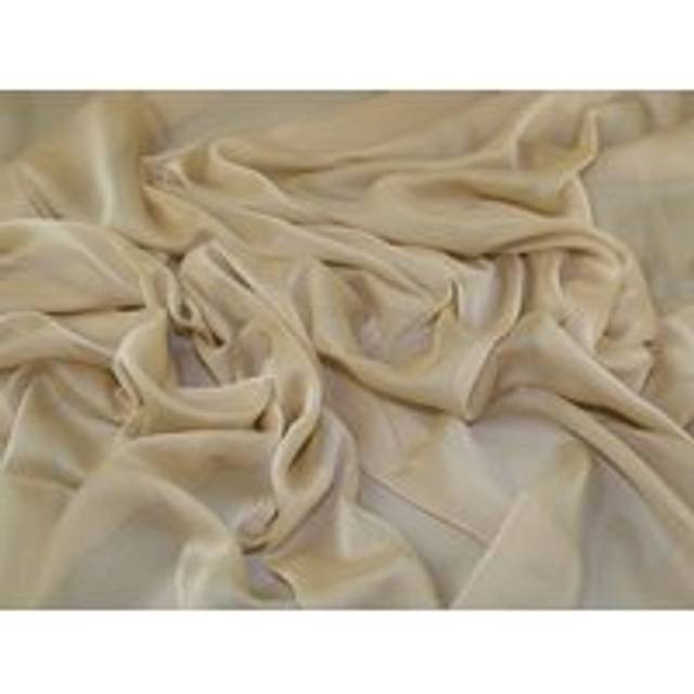Gemini Crinkle Sheer Chiffon Fabric Champagne
