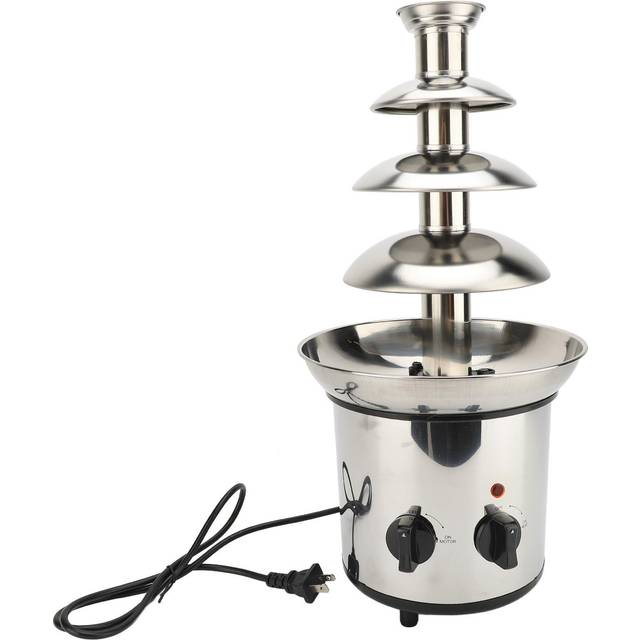 4 Tier Electric Chocolate Fondue Fountain Machine for Parties Stainless Steel Quiet Operation L