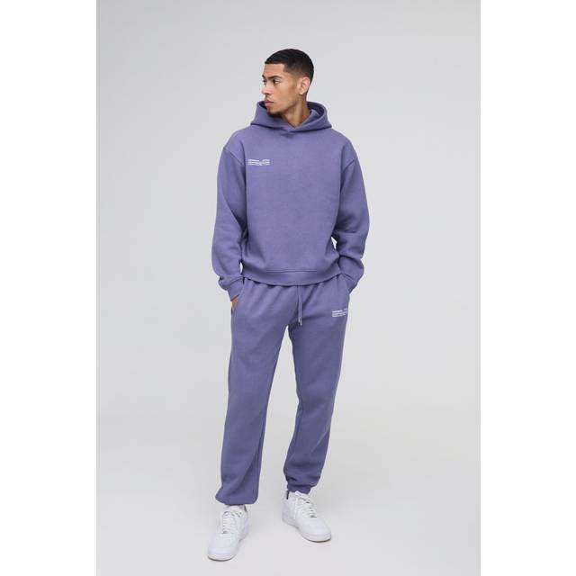 Oversized Boxy Man Hooded Tracksuit - Purple - XS