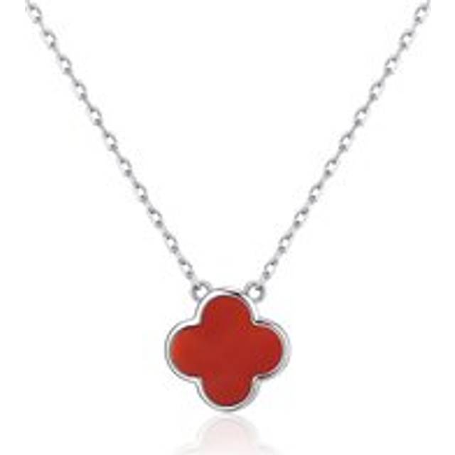 Carnelian Gemstone Clover Necklace