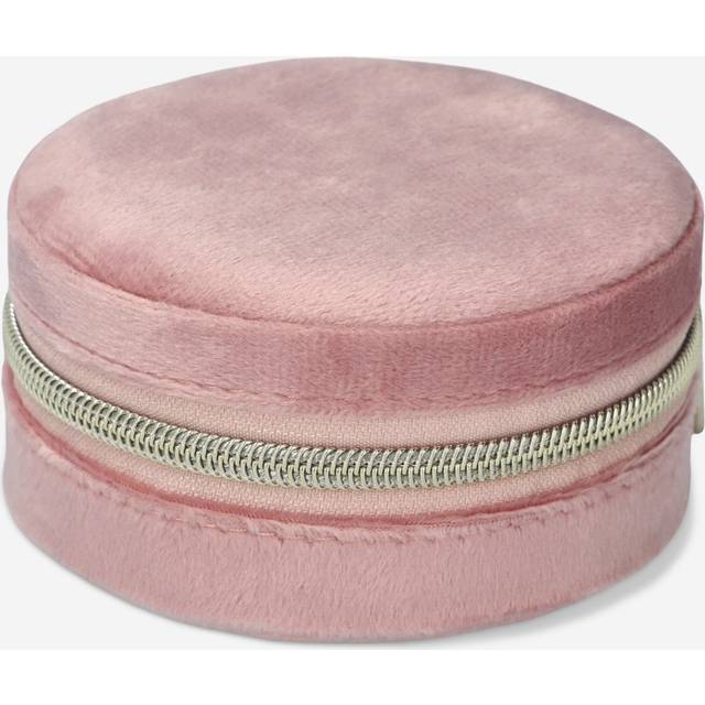 Sammet rosa smyckeskrin
