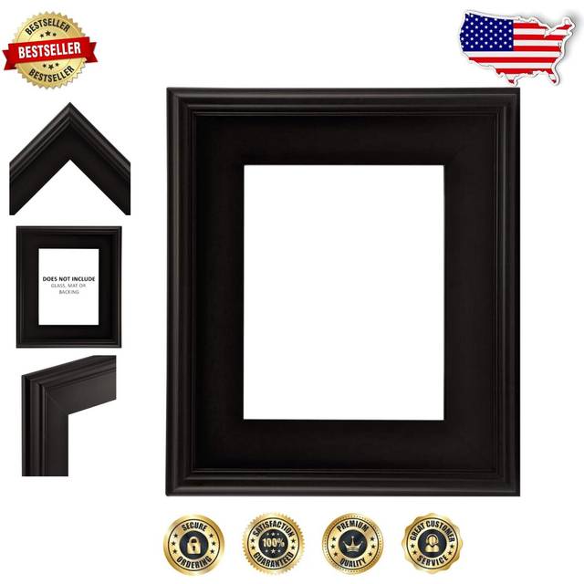 Creative Mark Plein Air Wooden Picture Frame - 9X12 Black - Professional Single Frame for Art Panels  Stretched Canvas  Pictures and More  glass and b