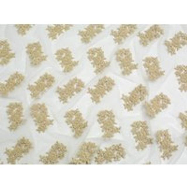 Minerva Core Range Beaded Embroidered Tulle Lace Fabric Gold