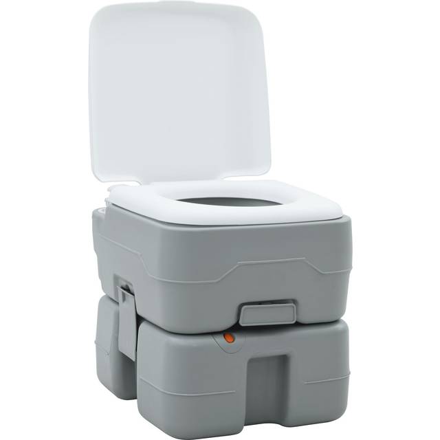 vidaXL Camping Toilet Portable Grey 10L Fresh Water 20L Waste Tank