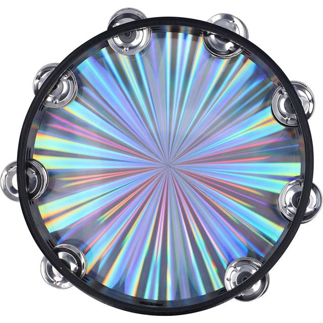 Radiant Tambourine Reflective Clear Crisp Sound Double Row Bell Drum Hand Percussion Instrument 10