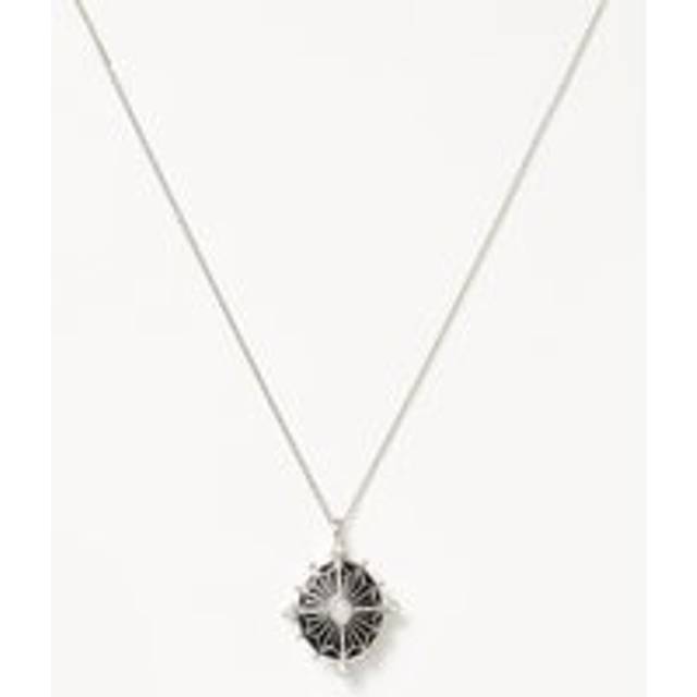 Harris Reed Ornate Locket Necklace | Silver Plated/Pearl & Rainbow Moonstone