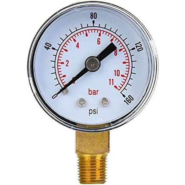 Mechanical Pressure Gauge 18 inch BSPT Pressure Gauge for Air Oil and Water0160psi011bar