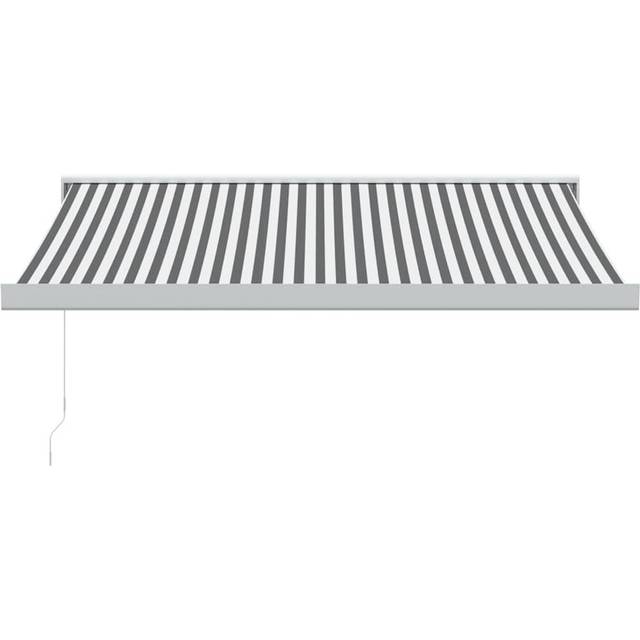 Reiko Manual 3m W x 4m D Retractable Patio Awning - Anthracite (350cm W x 250cm D)