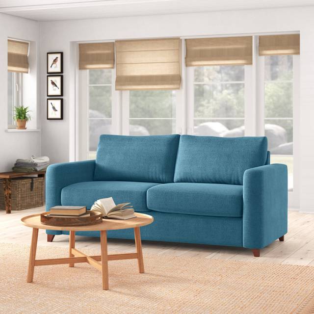 Jules 2 Seater Fold out Sofa Bed - Teal (91cm H X 158cm W X 96cm D)
