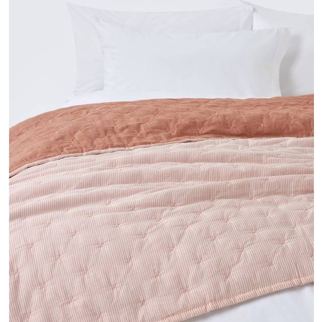 John Lewis Chambray Stripe Reversible Quilted Bedspread