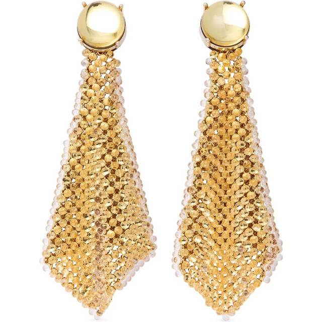 Rabanne - chainmail earrings - women - Brass/Resin - One Size - Gold