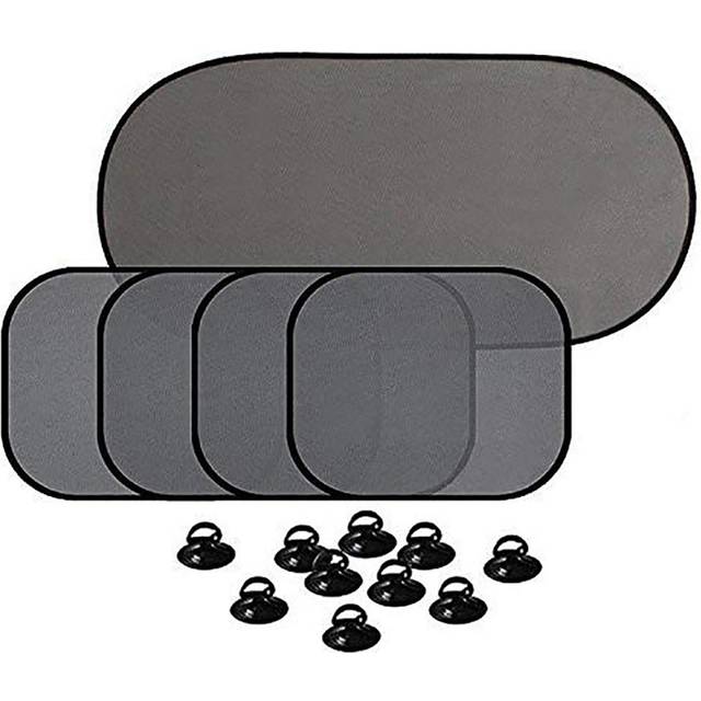 5 Pcs Car Sun Shade Car Window Shade for Side and Rear Window with Suction Cups Car Sunshade black