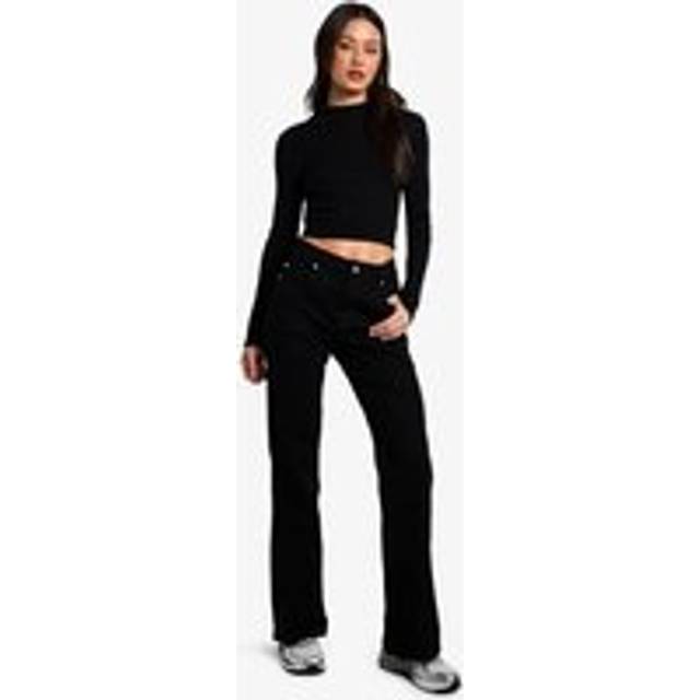Womens The Tall Low Waist Bootcut Jean - Black - 8/34L