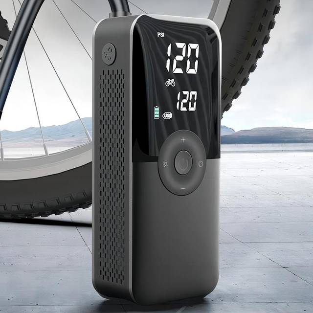 Carsun Mini Portable Tire Inflator 150PSI Rechargeable Electric Bicycle Digital Air Compressor Football Inflator Pump 4000mah Power Bank Flashlight black
