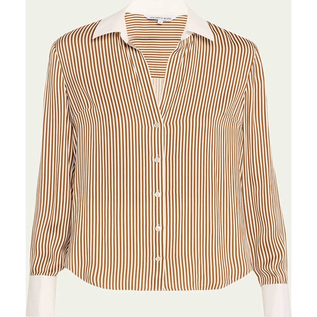 Amelia Stripe Button-Front Shirt - WHISKY OFF WHITE - 12