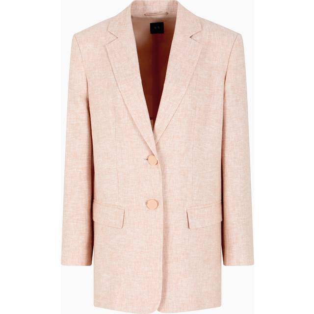 Single-breasted linen and cotton jacket