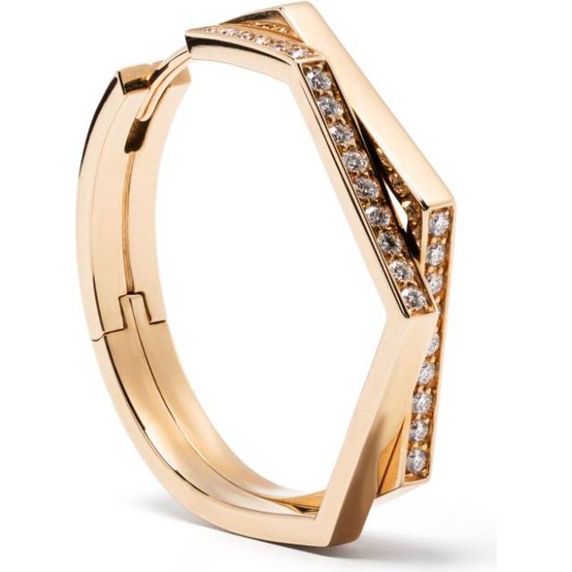 Repossi - 18kt rose gold Antifer diamond hoop earring - women - 18kt Rose Gold/White Diamond - One Size - Pink