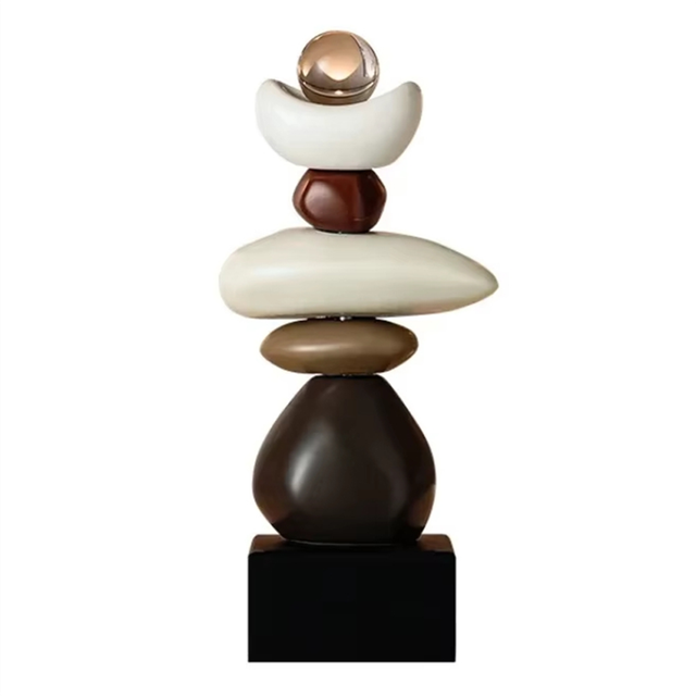 Stone Statue Figurine for TV Cabinet, Decor, Without Red Wine Shelf