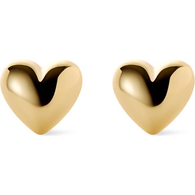 Ana Luisa Gold Lev Heart Stud Earring - 14K Gold Plated Heart Earrings for Women - Hypoallergenic  Water-Resistant  Tarnish-Free Stud Earrings - Titan
