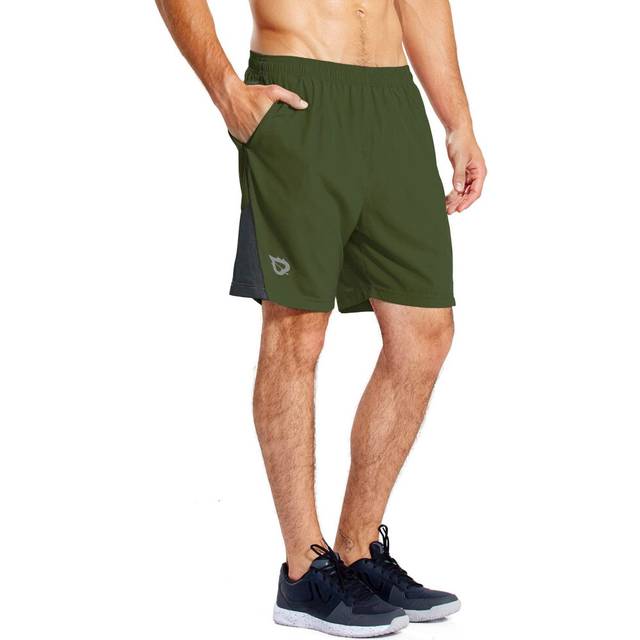 "BALEAF Men's 7"""" Running Shorts with Mesh Liner Zipper Pocket for Athl"