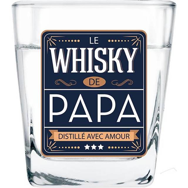 Les Trésors De Lily [A2085] - 'Le Whiskey de Papa' blått whiskyglas - 85x55 mm blå