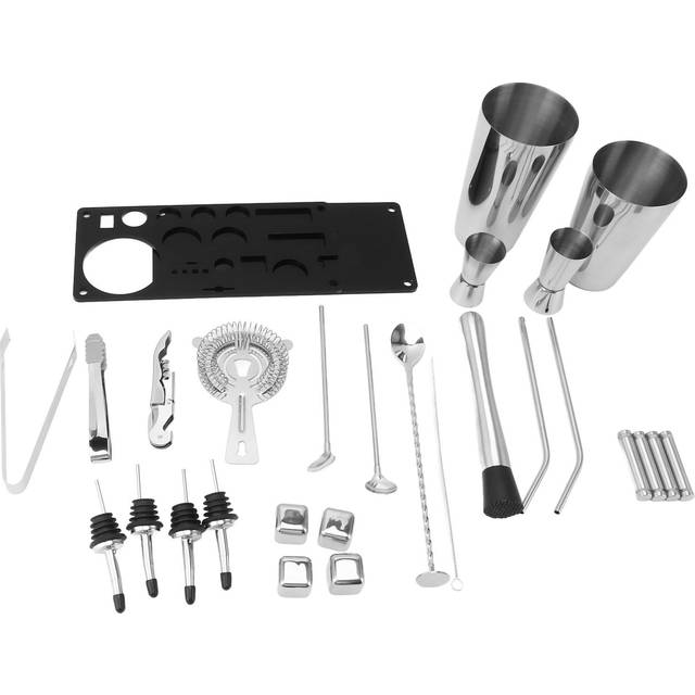 23Pcs Cocktail Shaker Set Professional Bar Cocktail Tools Stainless Steel Bartender Kit with L